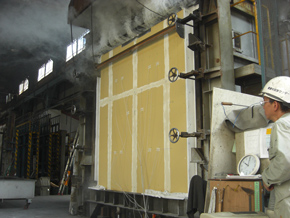 防火認定試験のようす