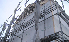 構造用面材の取り付け