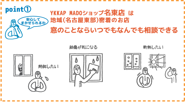 YKKAP MACOショップ名東店は地域（名古屋東部）密着のお店　窓のことならいつでもなんでも相談できる